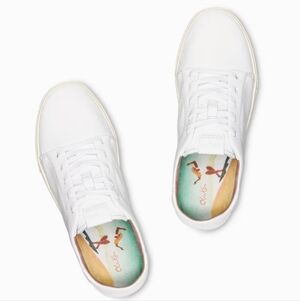 Tommy Bahama White Leather Sneakers, Size 8.5